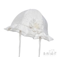 H80-W: White Broiderie Anglaise Hat (0-24 Months)